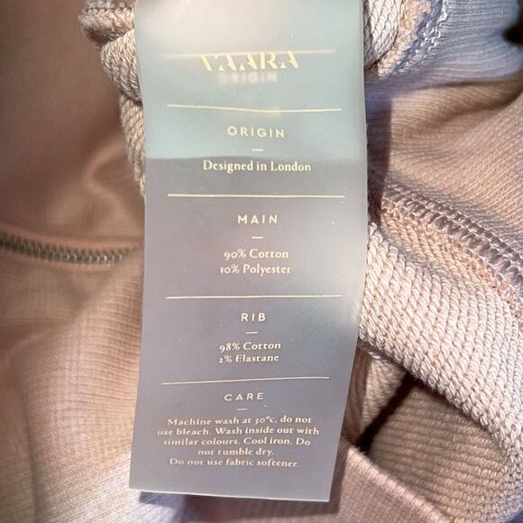 VAARA London Designer crop colorblock sweatshirt Blush White Sz S $600 - Picture 9 of 9